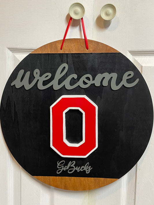 Ohio State Themed Door Hanger