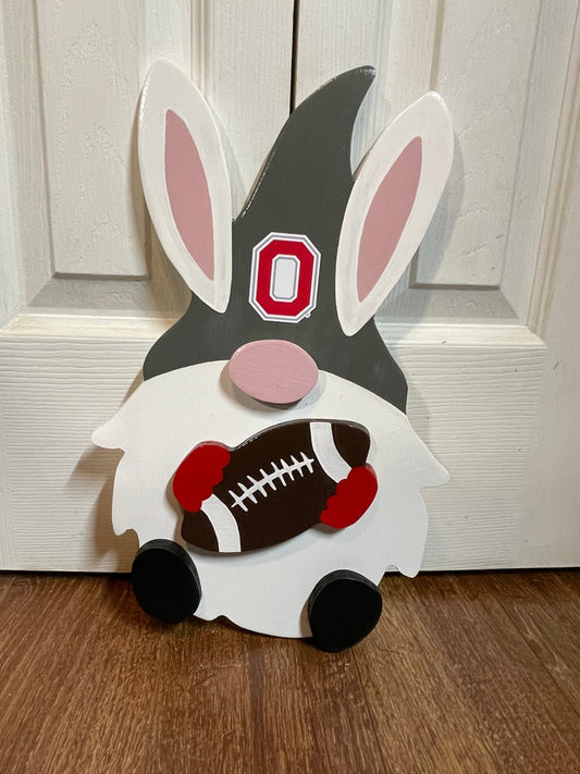 Ohio State Themed Bunny Gnome