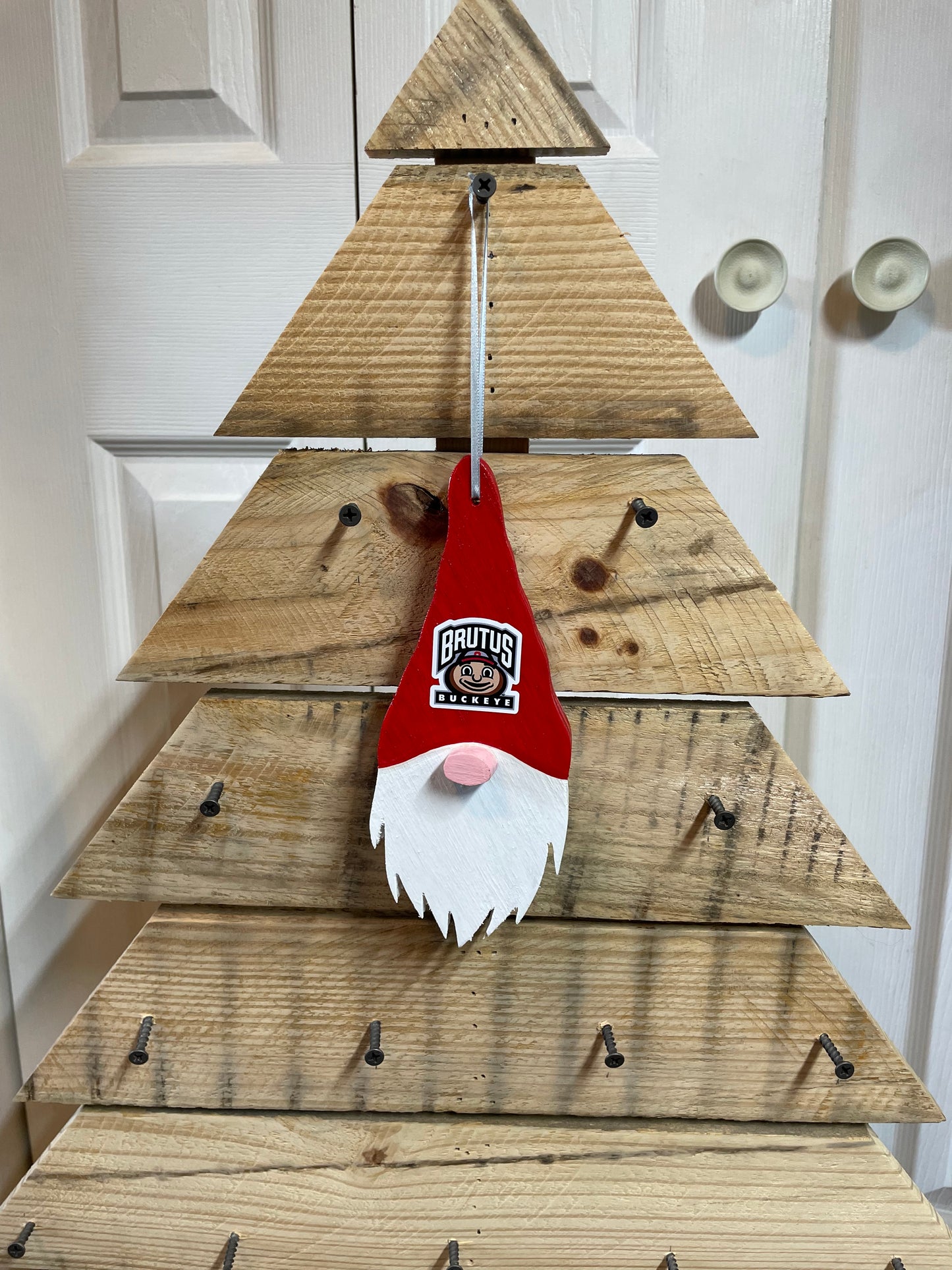 Ohio State Themed Gnome Ornament