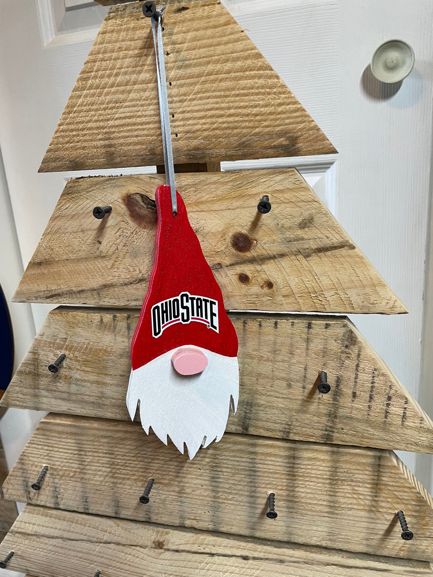 Ohio State Themed Gnome Ornament