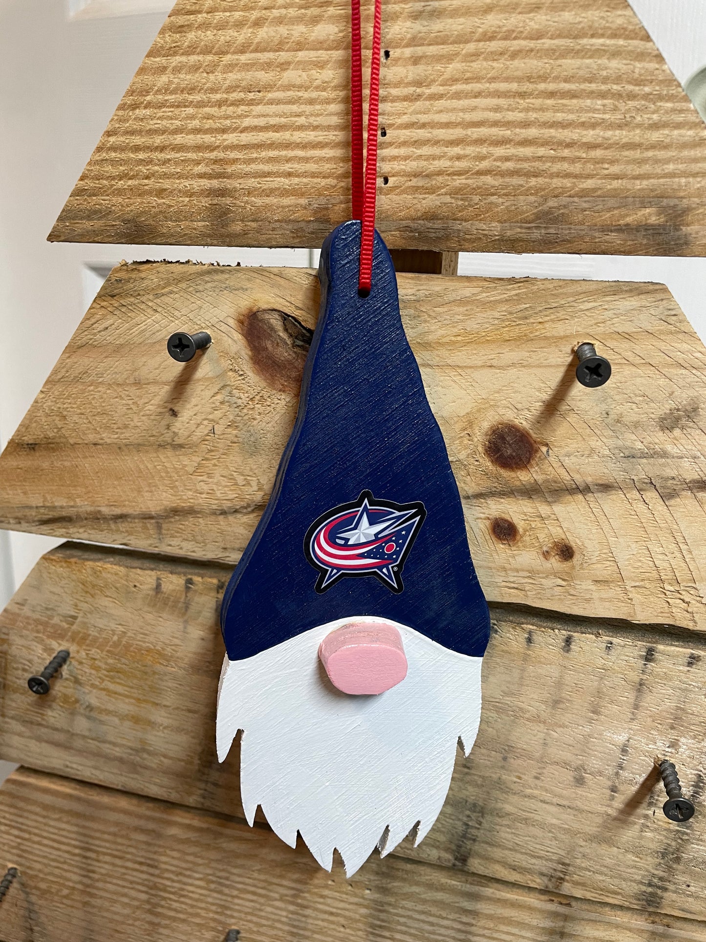 Columbus Blue Jackets themed Gnome Ornament