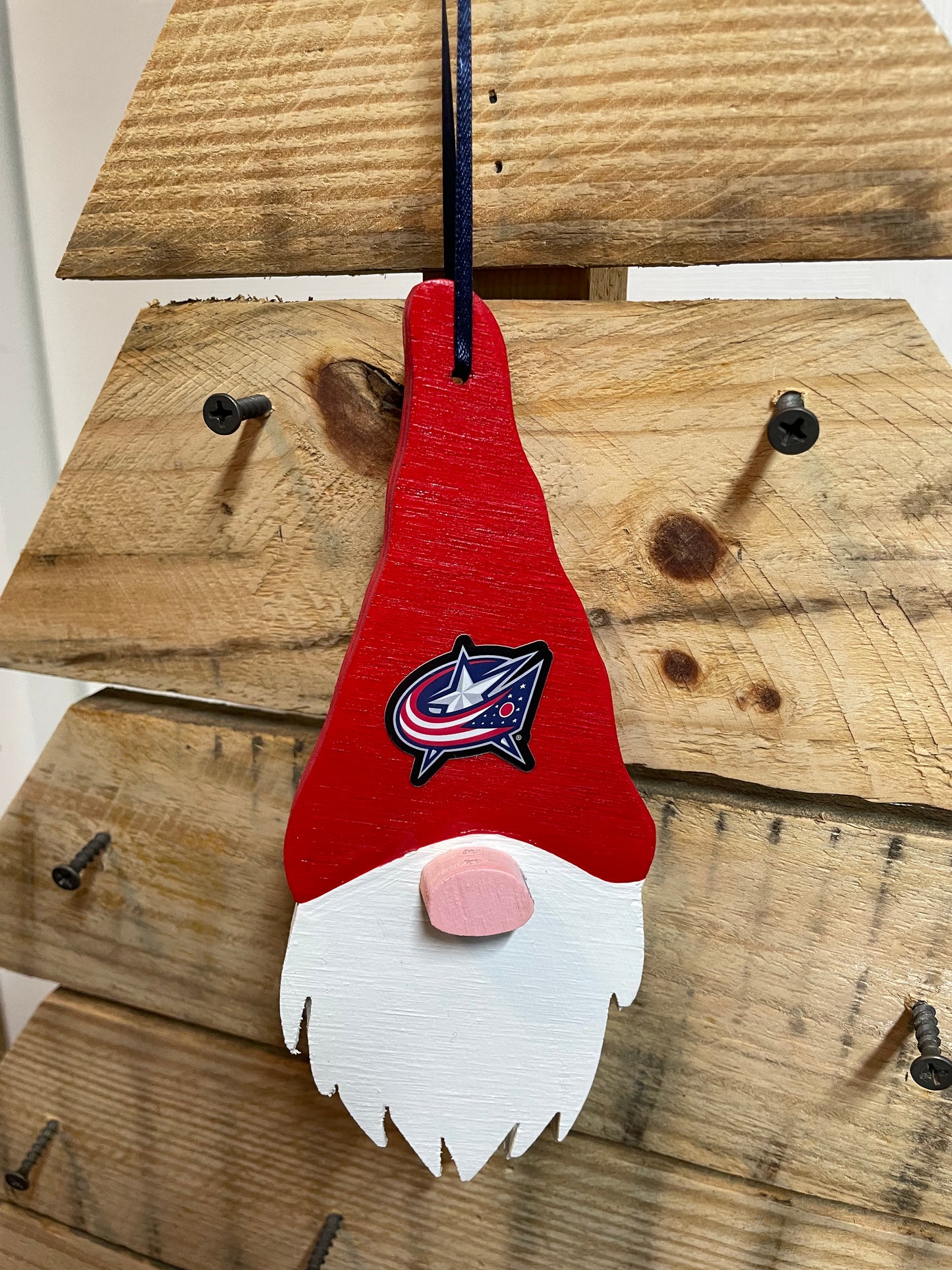 Columbus Blue Jackets themed Gnome Ornament